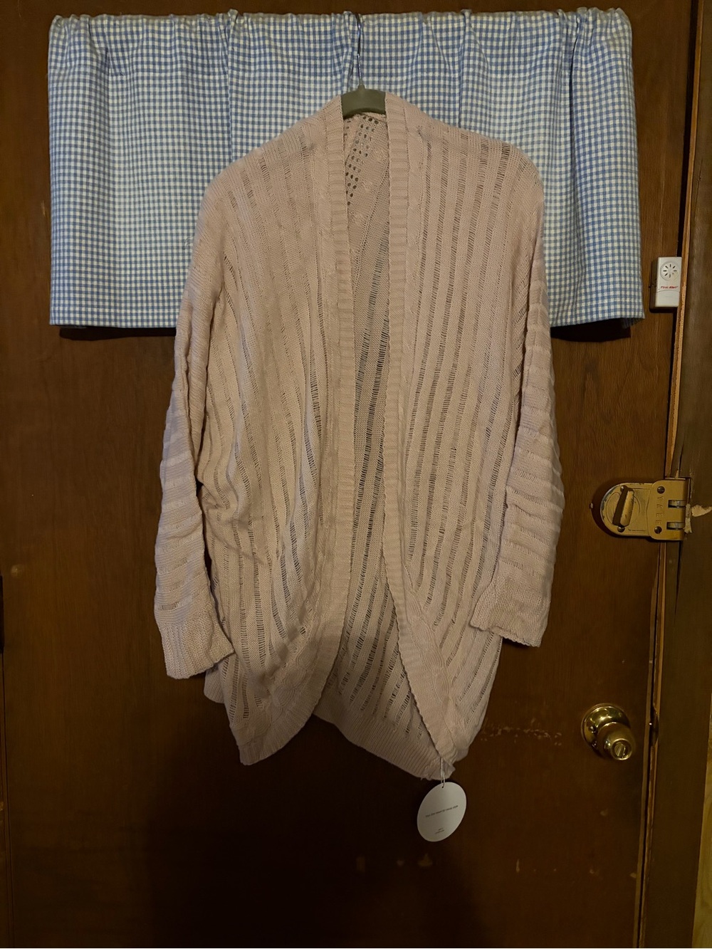 SHEIN Light Beige Open-Knit Cable Cardigan